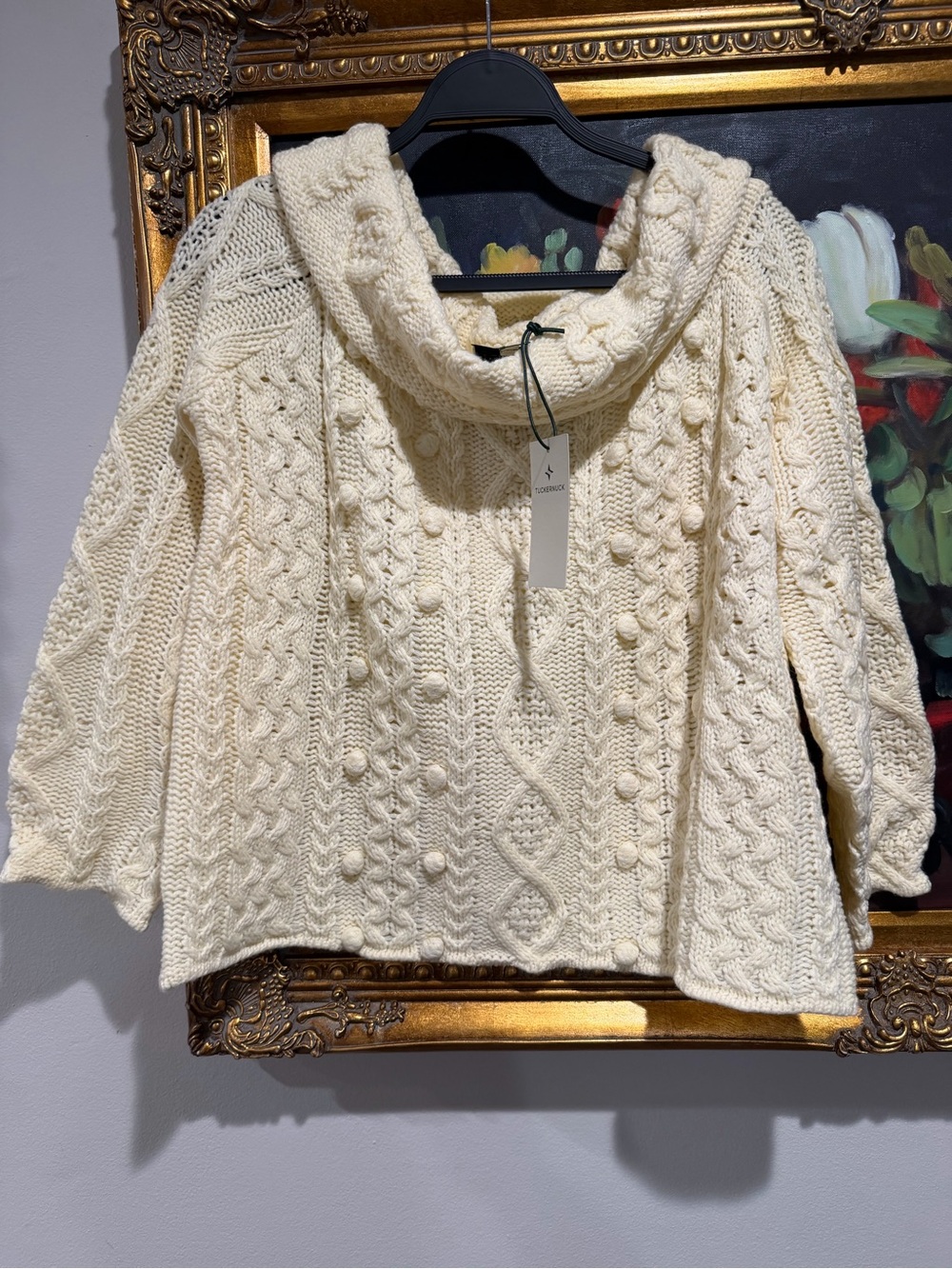 Tuckernuck Cream Cable-Knit Cowl Sweater